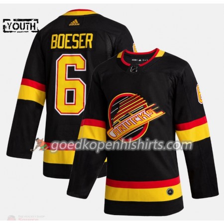 Vancouver Canucks Brock Boeser 6 Flying Skate Adidas 2019-2020 Zwart Authentic Shirt - Kinderen